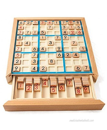 Wooden Sudoku Game Chess Board Jiugongge Children's Educational Toys，8 3 4“x 8 3 4“x 1 1 3“ Puzzle Book-Number Thinking Toys