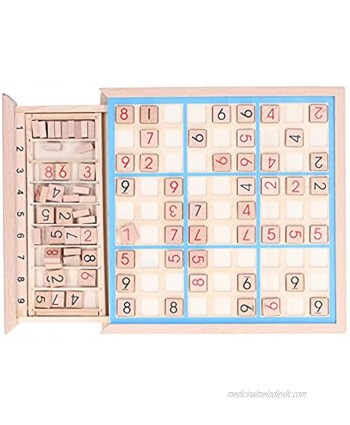 Zerodis Sudoku Puzzles Board Game Wooden Brain Teaser Desktop Toys Math Number Desktop Thinking Game Children Educational ToysBlue