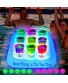 23x23 Inch Glowing Tic Tac Toe Pool Party Rack Floating Beverage Pong Rafts Swimming Pool Pong Game and Drink Holder Includes 1 Rafts 9 Cups and 10 Pong Balls Flashing Color