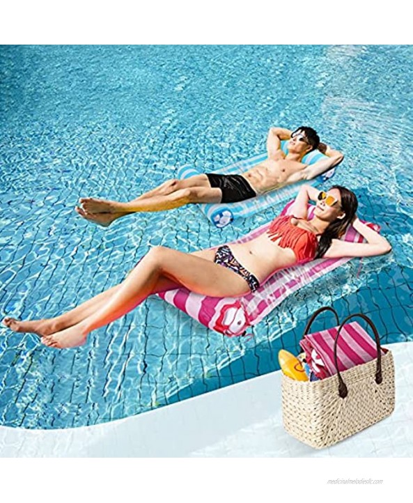 AIWAN LEZHI 2-Pack Premium Swimming Pool Float Hammock Comfortable Inflatable Swimming Pools Lounger Water Hammock Lounge