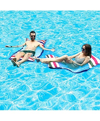 FindUWill Fabric Pool Hammock Floats XL 2Pack Inflatable Water Hammocks Floaties 4-in-1 Saddle Lounge Chair Hammock Drifter Pool Float Lounger for Adults…