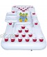 FUNPENY Floating Inflatable Pong Pool Party Barge Outdoor Pong Table for Adults Soft Drink Games with Color White