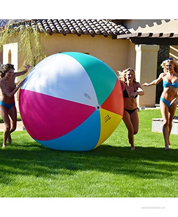 GoFloats 6' Giant Inflatable Beach Ball Choose 'Merica or Classic Design Extra Large Jumbo Beach Ball with Patch Repair Kit Included