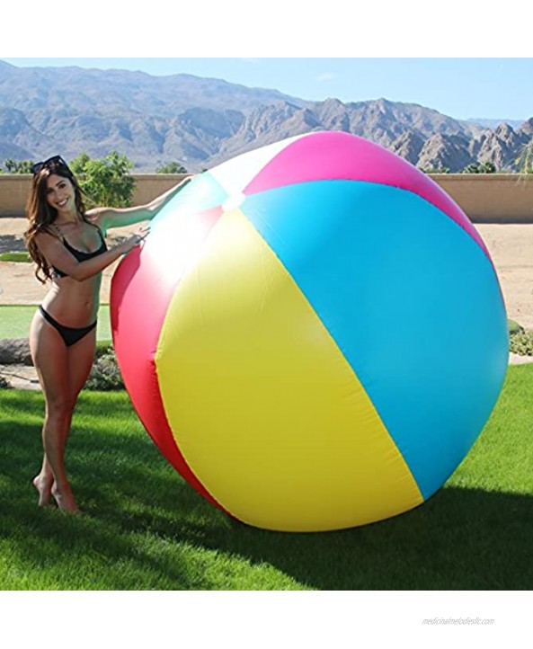 GoFloats 6' Giant Inflatable Beach Ball Choose 'Merica or Classic Design Extra Large Jumbo Beach Ball with Patch Repair Kit Included