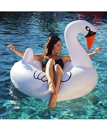 GoFloats Inflatable Swan Pool Float Party Tube Float in Style