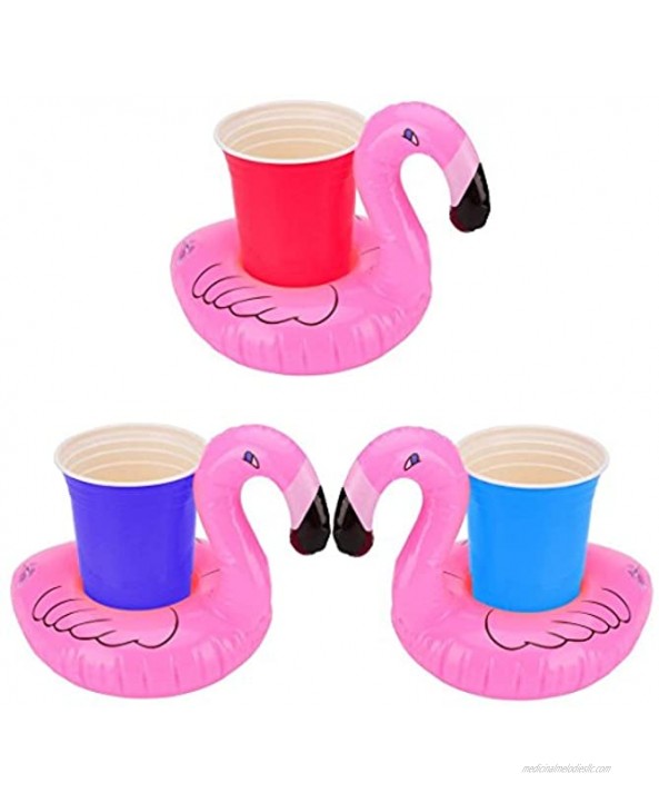 Inflatable Drink Holder 16 Packs Flamingos Floats Inflatable Cup Floating Coasters for Summer Swimming Pool Party and Kids Fun Bath Toys 16 Packs