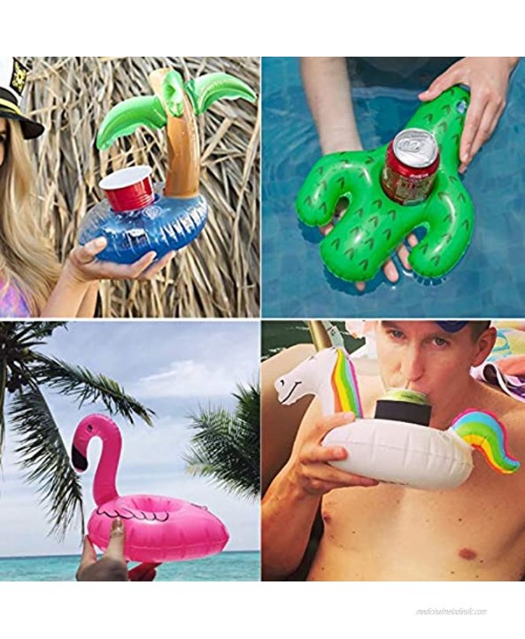 Inflatable Drink Holder 35 Pack Inflatable Drink Floats Floating Cup Holders Fun Drink Floaties for Swimming Pool Party