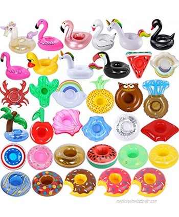Inflatable Drink Holder 35 Pack Inflatable Drink Floats Floating Cup Holders Fun Drink Floaties for Swimming Pool Party