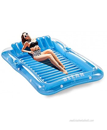 Inflatable Pool Floats Boat for Adults and Kids Blow Up Tanning Pool Raft Tub with Inflatable Pillow for Family Outdoor Garden Backyard Summer Water Party 81" X 53"