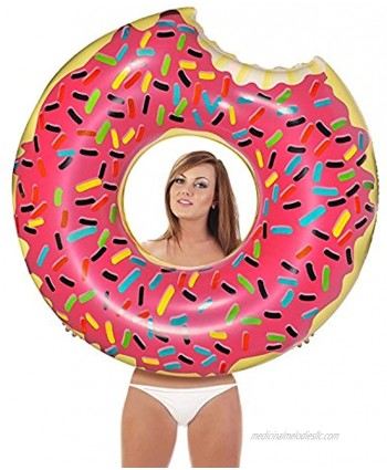 Inflatables Giant Pool Float Donut Strawberry