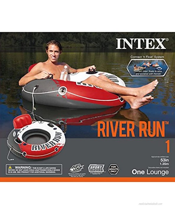 Intex Red River Run 1 Fire Edition Sport Lounge Inflatable Water Float 53 Diameter