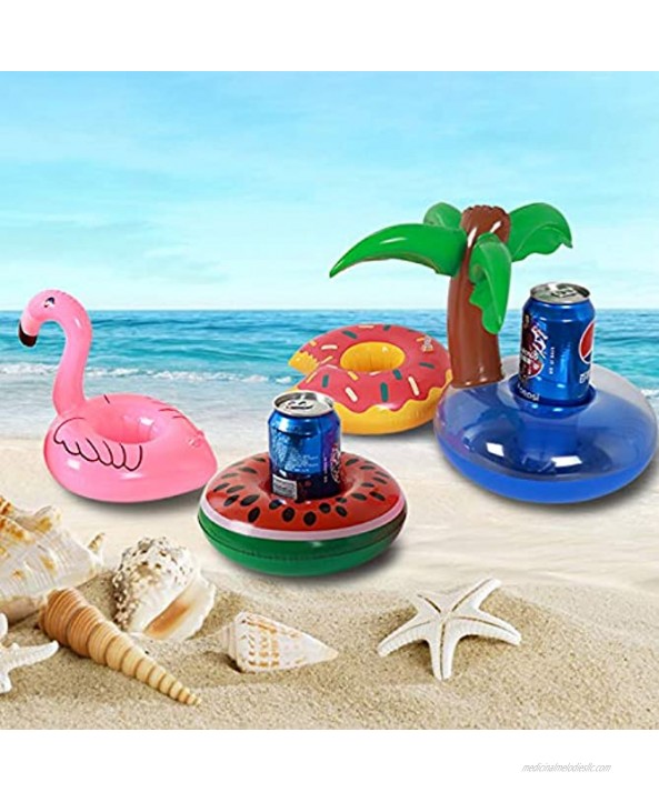 iShyan Inflatable Drink Holder 15 Pack Drink Floats Inflatable Cup Holders Flamingo Coasters for Swimming Pool Party
