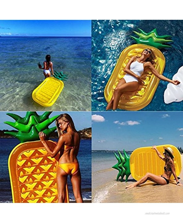 Jasonwell Giant 76 Pineapple Pool Party Float Raft Summer Beach Swimming Pool Inflatable Floatie Lounge Pool Loungers Decorations Toys for Adults & Kids