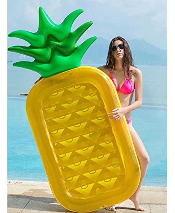 Jasonwell Giant 76 Pineapple Pool Party Float Raft Summer Beach Swimming Pool Inflatable Floatie Lounge Pool Loungers Decorations Toys for Adults & Kids