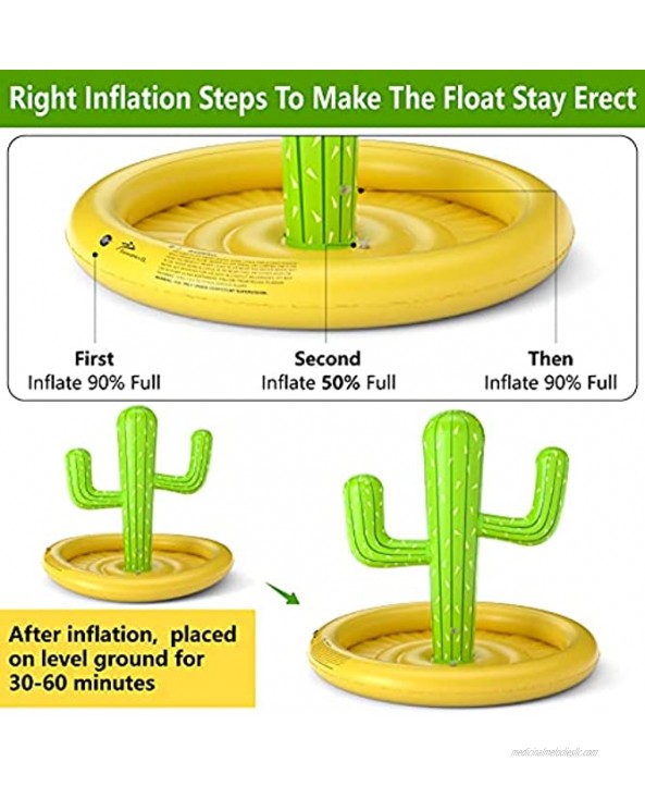 Jasonwell Inflatable Cactus Drink Holder Float Floating Beverage Salad Fruit Serving Bar Inflatable Ring Toss Game Set Pool Float Party Favors Accessories Water Fun Toys for Kids Adults