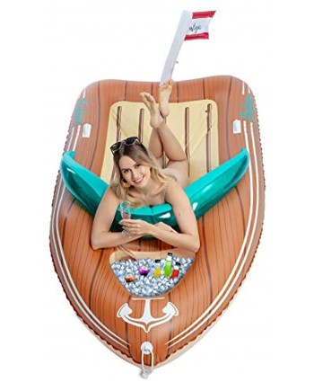 JOYIN Giant Inflatable Boat Pool Float with Reinforced Cooler Summer Pool Party Lounge Raft Decorations Toys for Kids & Adults