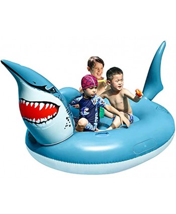 PARENTSWELL Giant Inflatable Shark Pool Float Unique Inflatable Pool Floaties Swimming Shark Theme Party Decorations Outdoor Swim Raft Toy Summer Beach Floatie for Kids & Adults