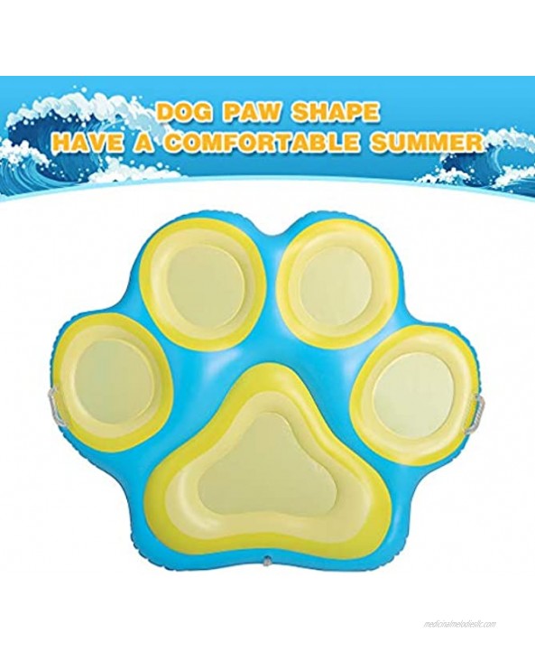 Paw Dog Pool Float Inflatable Raft Large Ride-ons with Handle for Pets Summer Swimming Pool & Lake