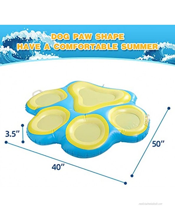 Paw Dog Pool Float Inflatable Raft Large Ride-ons with Handle for Pets Summer Swimming Pool & Lake