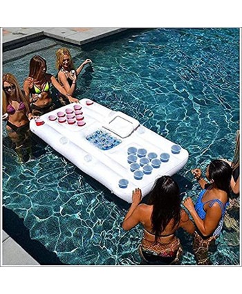 Pool Party Barge Adults Soft Pool Party Floating Inflatable Pong Tennis Table Lounge Chair Float for Pool Party Summer Beach