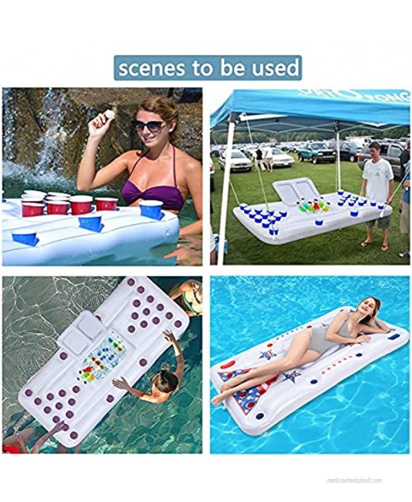 Pool Party Barge Adults Soft Pool Party Floating Inflatable Pong Tennis Table Lounge Chair Float for Pool Party Summer Beach