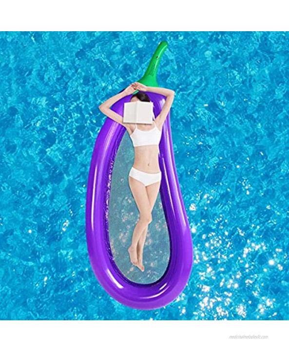 SUNSHINE-MALL Pool Lounger Float for Adult,Eggplant mesh Bottom Pool Float,Pool Floating Chair Great for Chilling in The Pool and Have held up with Kids Crawling on Them. 250x110cm