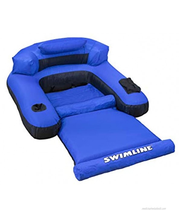 Swimline Floating Lounge Chair Blue Black 16 Inch