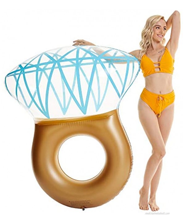 Tzsmat Inflatable Diamond Ring Pool Float Swimming Floaty Party Toys for Adults & Kids