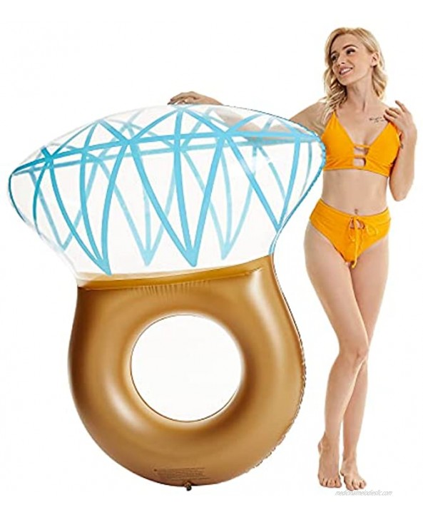 Tzsmat Inflatable Diamond Ring Pool Float Swimming Floaty Party Toys for Adults & Kids