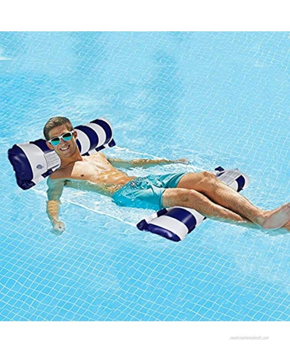 Water Hammock Inflatable Pool Floats for Adults Kids Portable Inflatable Water Pool Hammock Folding Swimming Float Hammock Drifter Saddle Lounger Chair Multi-Purpose Pool Toys