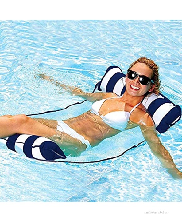 Water Hammock Inflatable Pool Floats for Adults Kids Portable Inflatable Water Pool Hammock Folding Swimming Float Hammock Drifter Saddle Lounger Chair Multi-Purpose Pool Toys