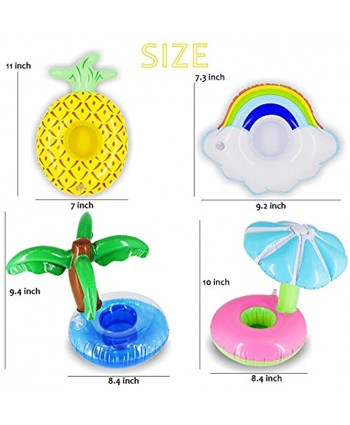 Zcaukya 12 Pack Inflatable Floating Drinking Holders Drink Floats Inflatable Cup Coasters for Pool Party