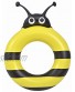 27.5" Black and Yellow Inflatable Bumblebee Pool Ring Float