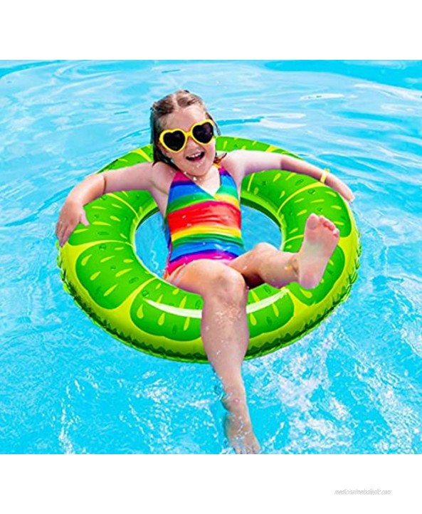 3+3PCS Inflatable Pool Floats 32.5 Fruit Swim Tubes for Kids and Adults Swimming Rings Summer Beach Water Float Party Supplies Pool Toys
