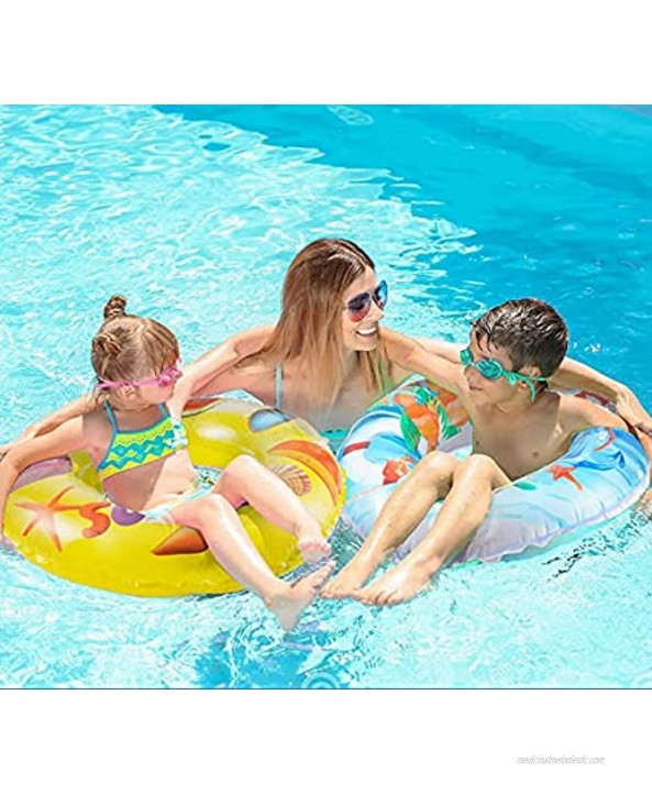 4pcs Inflatable Pool Float Tube for Adults Kids Cute Summer Beach Ocean Style Swimming Rings for Pool Party