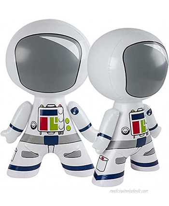 ArtCreativity 21 Inch Astronaut Inflates Set of 2 Inflatable Astronaut Toys with Hanging Tag Decorations for Outer Space Themed Parties Swimming Pool Toys for Kids Fun Pretend Play Accessories