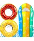 ATTEASAY Pool Floats for Kids Swimming Rings for Swimming Summer Inflatable Swim Tube Rafts with Summer Fruit Painting Pool floaties Pool Noodles Pool raft for Kids 5+ Year