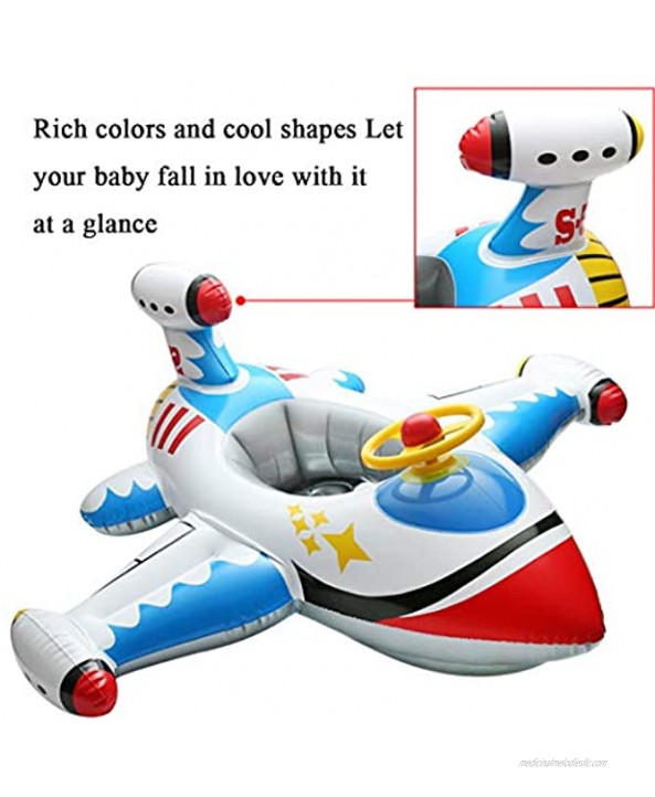 Baby Inflatable Swimming Rings Airplane Yacht Baby Kids Toddler Infant Swimming Float Lluxury Seat Boat Pool Ring Baby Spring Float Activity Center with Canopy Suitable for 1 2 3 4 Year Old Baby