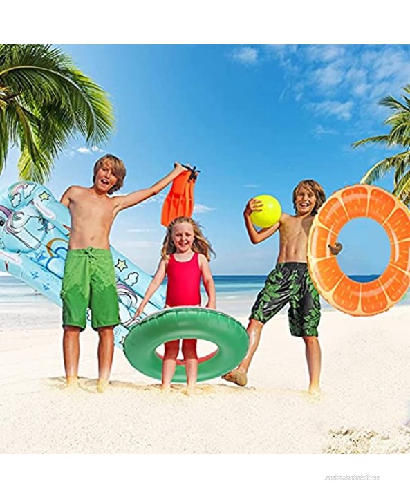 BADIQI 5 PCS Pool Floats Fruit Swim Rings Inflatable Swim Tubes Floaties for Kids Adults Beach Outdoor Swimming Party Toys
