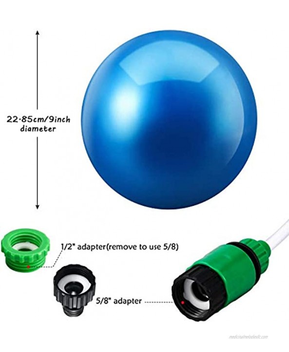 Ball Game for Pool Swimming Float Toy Balls 9 Inch Inflatable Pool Balls with Hose Adapter for Under Water Passing Buoying Dribbling Diving and Pool Games for Teens Kids or Adults Blue