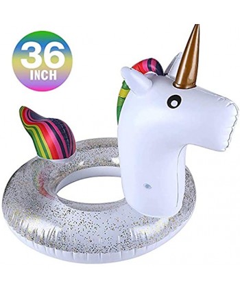 Boxgear Inflatable Float Glitter Sequin Animal Pool Floats Swimming Pool Ring Pool Inflatables for Kids and Adults Pool Toys Inflatable Unicorn Pool Float Water Float