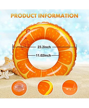 CRTHL Inflatable Pool Toys 4 Pack Inflatable Pool Floats Fruit Swim Tube Rings Pool Floaties Toys for Swimming Pool Party Decorations Beach Swimming Pool Float Toys for Kids