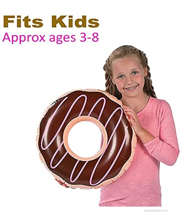 Donut Pool Floats 2 Pack 22 for Kids Ages 3-8 Donut Inflatables Floaties Pool Floats for Kids for Donut Party Supplies & Decorations Donut Grow Up Candyland Two Sweet Ice Cream Themed Birthday