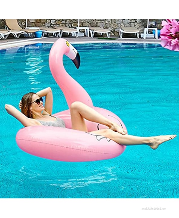 FindUWill 2 Pack 42'' Inflatable Pool Floats Flamingo Unicorn Swim Tube Rings Beach Floaties Swimming Toys Lake and Beach Floaty Summer Toy Pool Float Raft Lounge for Adults Kids