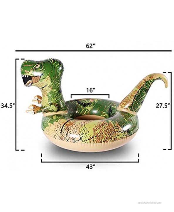 FindUWill 62'' Dinosaur Pool Floats Inflatable Pool Floaties Swimming Rings Tube Pool Float Summer Beach Toys for Adults and Kids