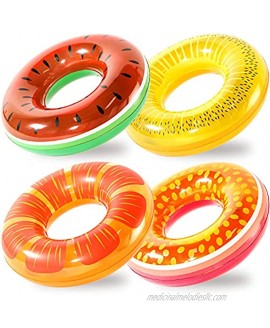 FindUWill Inflatable Pool Floats 4 Pack Fruit Swim Tubes Rings Beach Swimming Toys for Kids Adults Fun Water Raft Floaties Toddlers