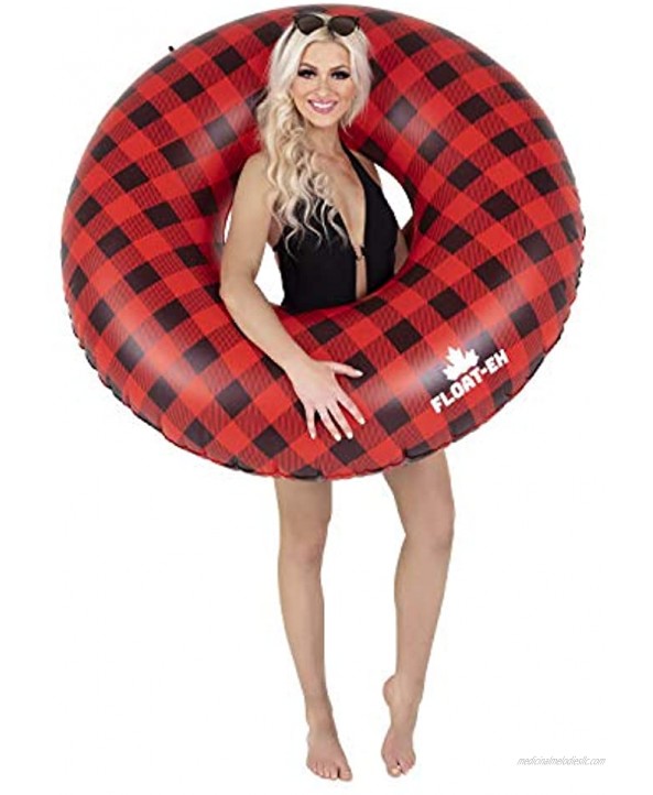 FLOAT-EH Buffalo Plaid Pool Tube for Adults- Lake Floaties Inspired by The North