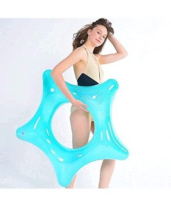 Glitter Inflatable Swimming Rings 39" Glitter Starfish Swimming Pool Float Inflatable Swimming Tube Swim Pool Floats Toy Beach Party Vacation Ocean Party Decoration for Adult and Teens