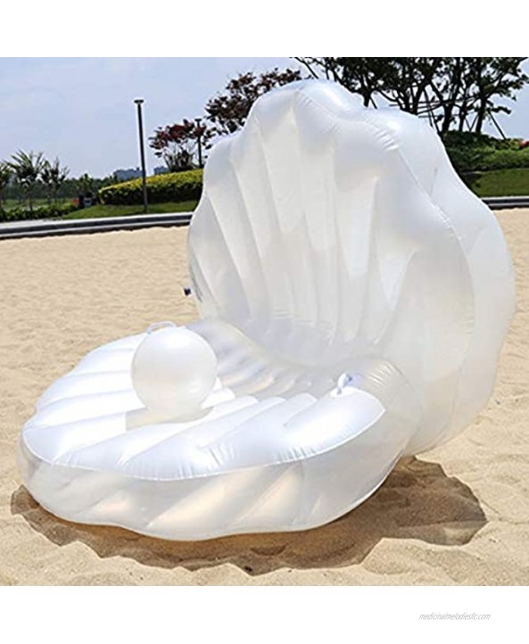 ha·ihe Shell Shape Swimming Inflatable Pool Float Water Bed Lounge Chair Cushion Float Floating Row Swim Ring Inflatable Hammock Pool Beach Toy for Adults