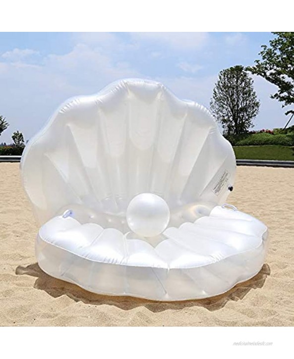 ha·ihe Shell Shape Swimming Inflatable Pool Float Water Bed Lounge Chair Cushion Float Floating Row Swim Ring Inflatable Hammock Pool Beach Toy for Adults
